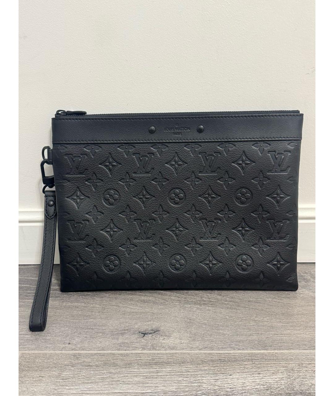 LOUIS VUITTON Черная кожаная папка для документов, фото 9