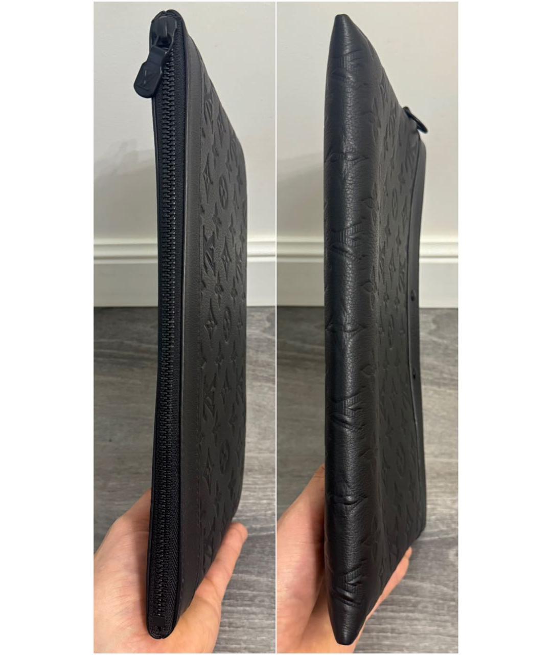 LOUIS VUITTON Черная кожаная папка для документов, фото 4