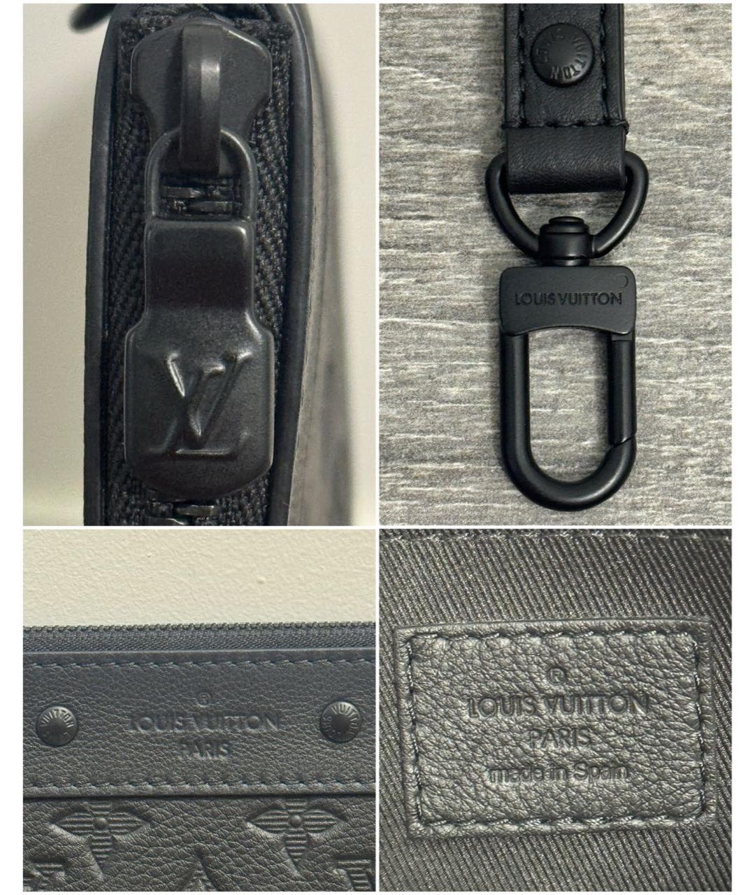 LOUIS VUITTON Черная кожаная папка для документов, фото 6