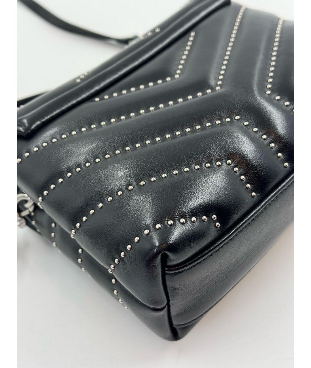 SAINT LAURENT Черная кожаная сумка через плечо, фото 6