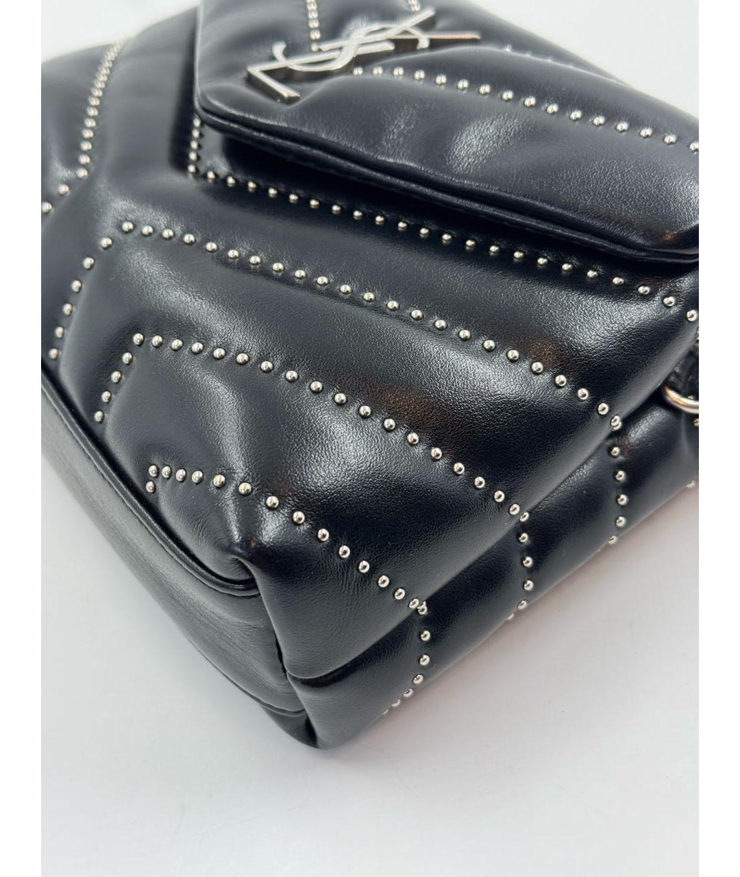 SAINT LAURENT Черная кожаная сумка через плечо, фото 5