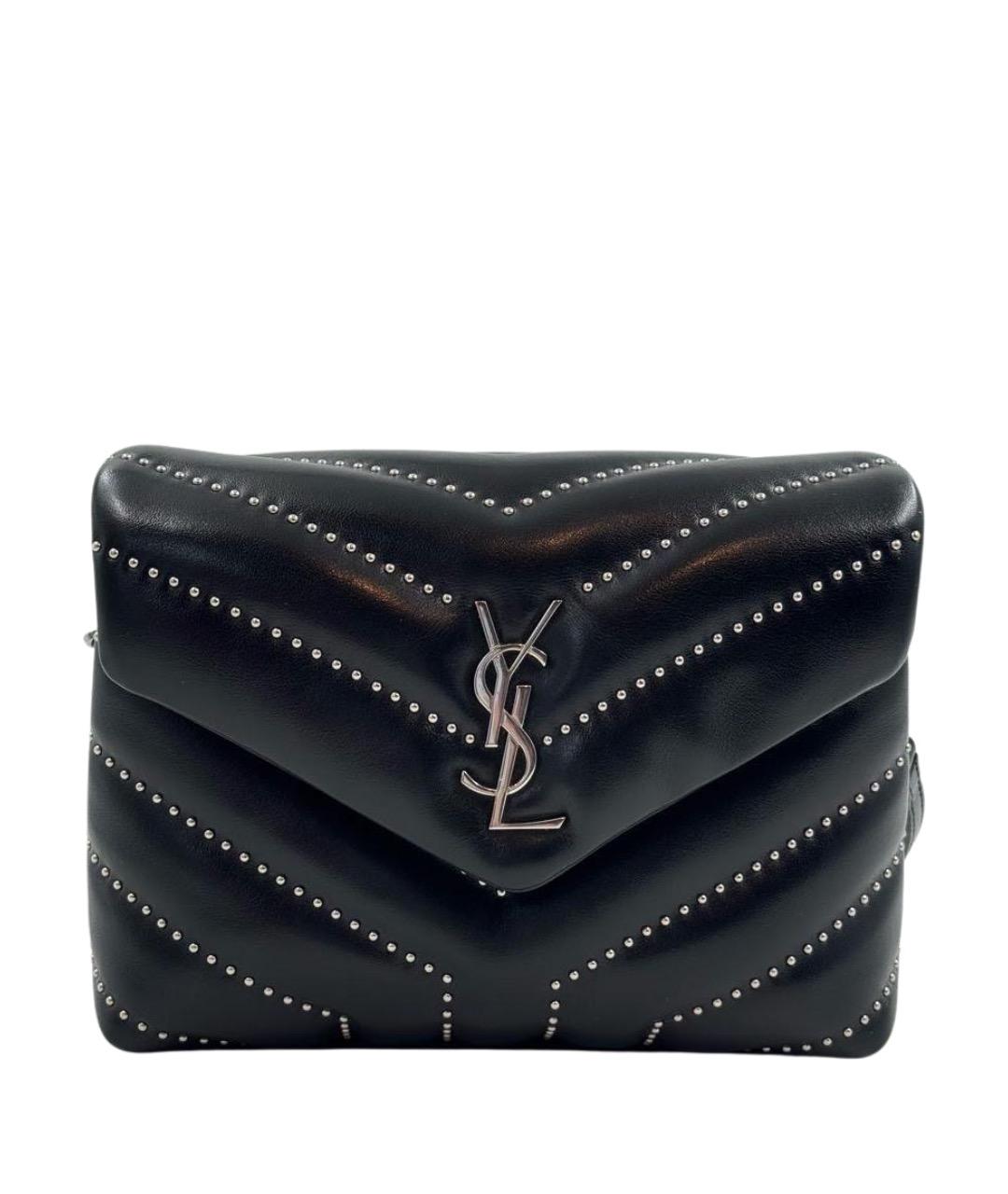 SAINT LAURENT Черная кожаная сумка через плечо, фото 1