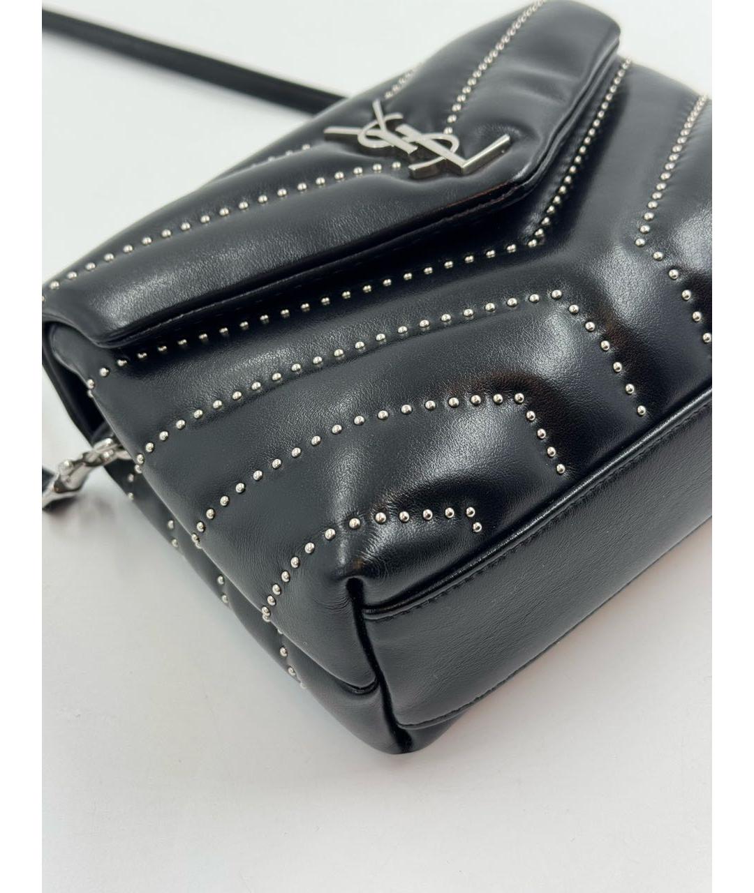 SAINT LAURENT Черная кожаная сумка через плечо, фото 4