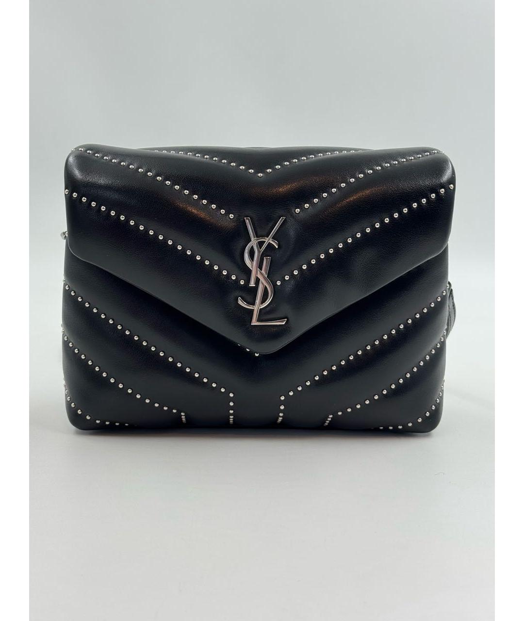 SAINT LAURENT Черная кожаная сумка через плечо, фото 9