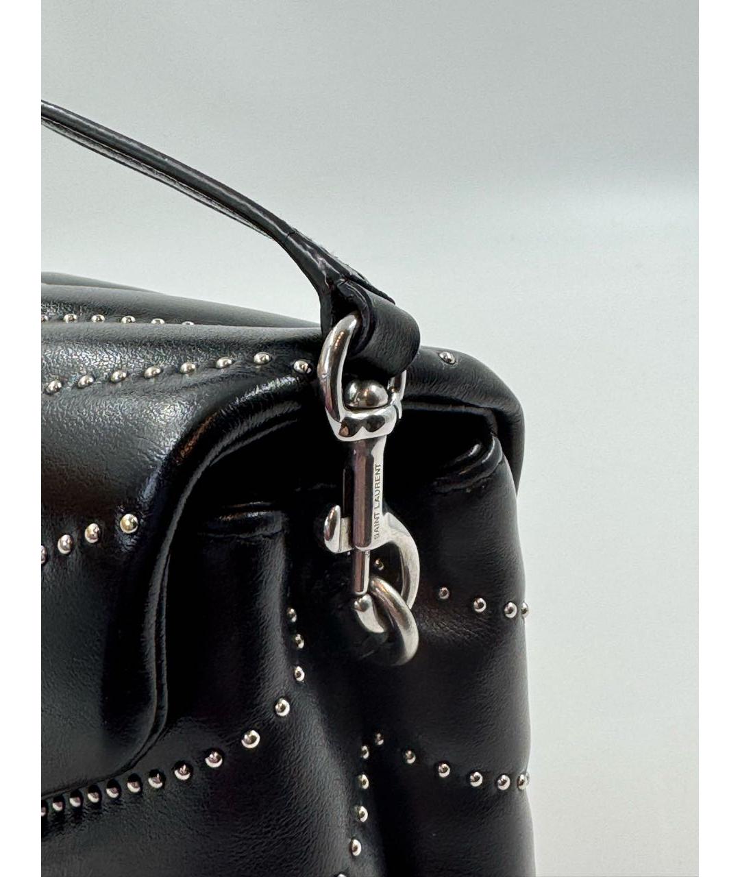 SAINT LAURENT Черная кожаная сумка через плечо, фото 8