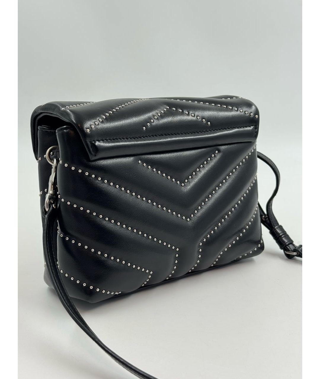 SAINT LAURENT Черная кожаная сумка через плечо, фото 3