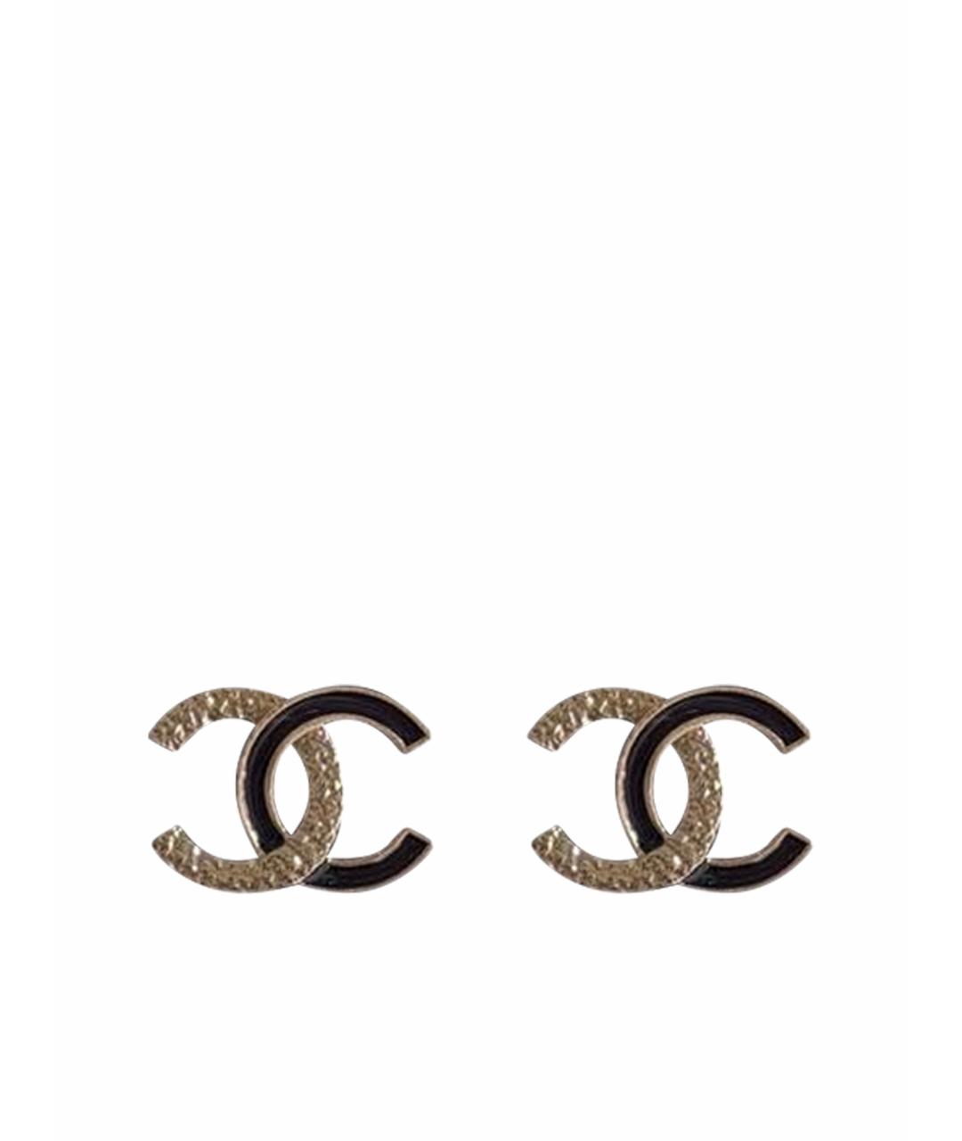 CHANEL Золотые металлические серьги, фото 1