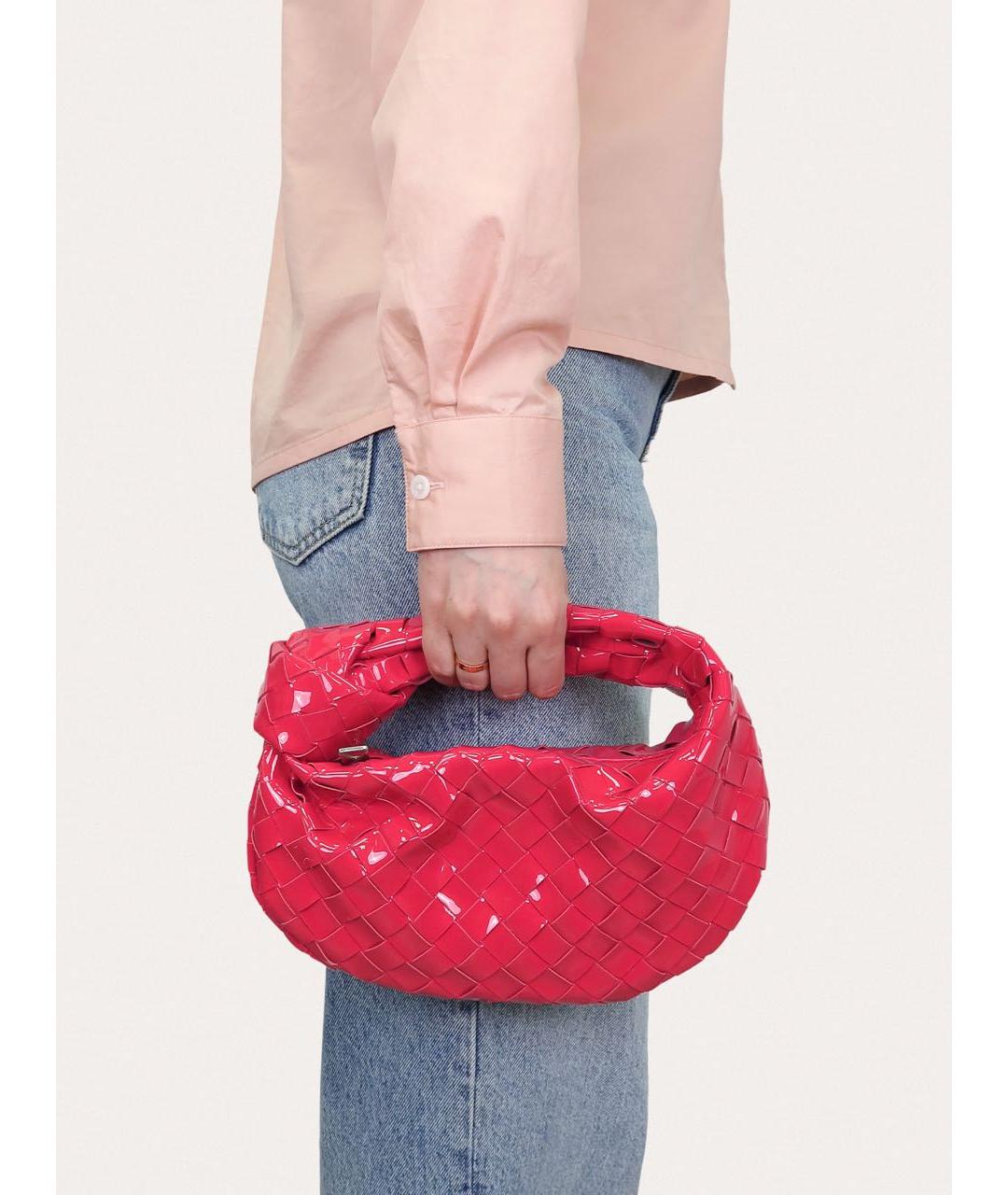 BOTTEGA VENETA Розовая сумка с короткими ручками из лакированной кожи, фото 8