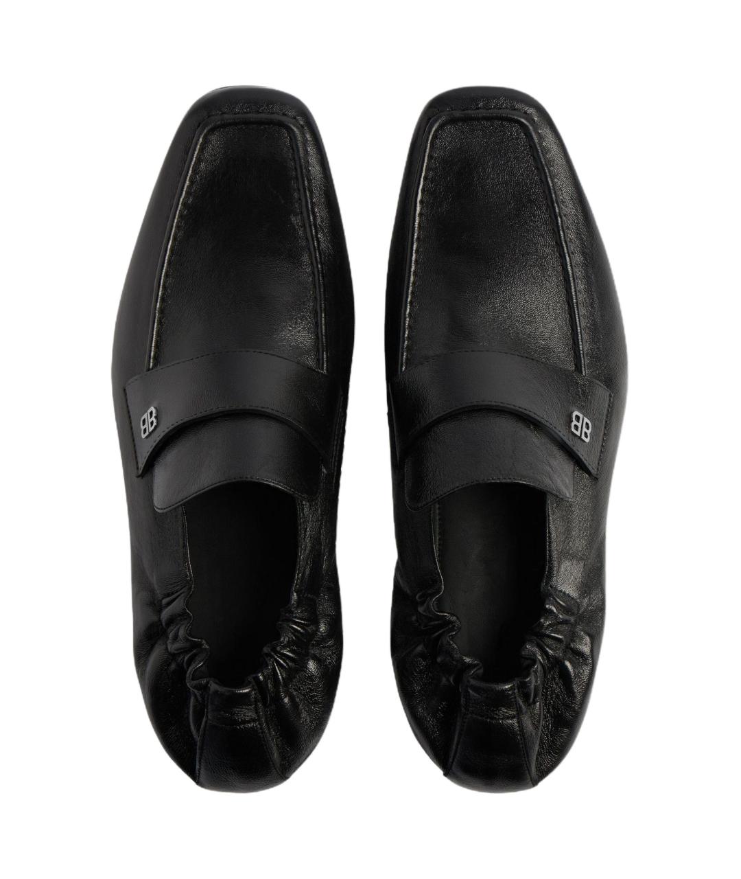 BALENCIAGA Черные кожаные туфли, фото 3
