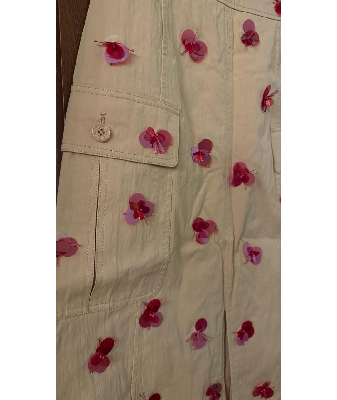 ULLA JOHNSON Горчичная хлопковая юбка миди, фото 4