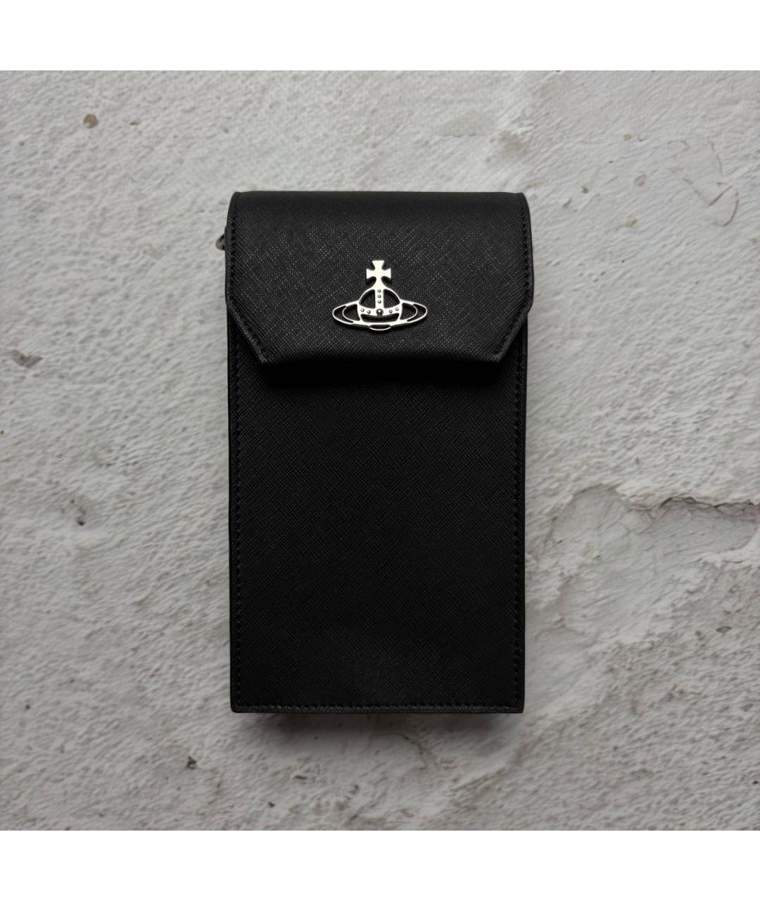 VIVIENNE WESTWOOD Черная кожаная сумка через плечо, фото 9