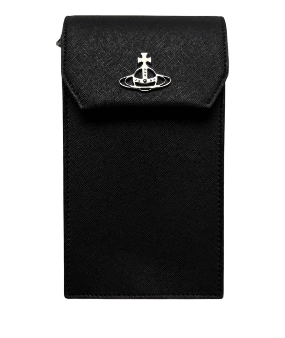 VIVIENNE WESTWOOD Черная кожаная сумка через плечо, фото 1