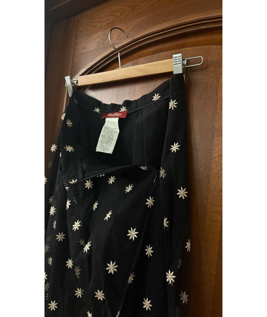MAX MARA STUDIO Черная полиамидовая юбка миди, фото 4