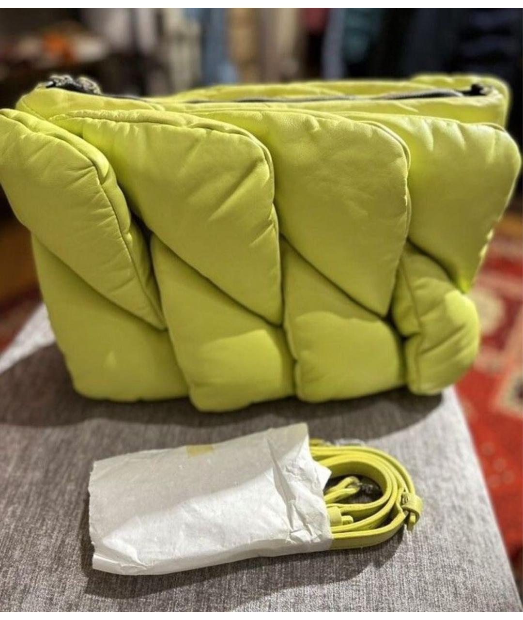 VIC MATIE Салатовая кожаная сумка через плечо, фото 5