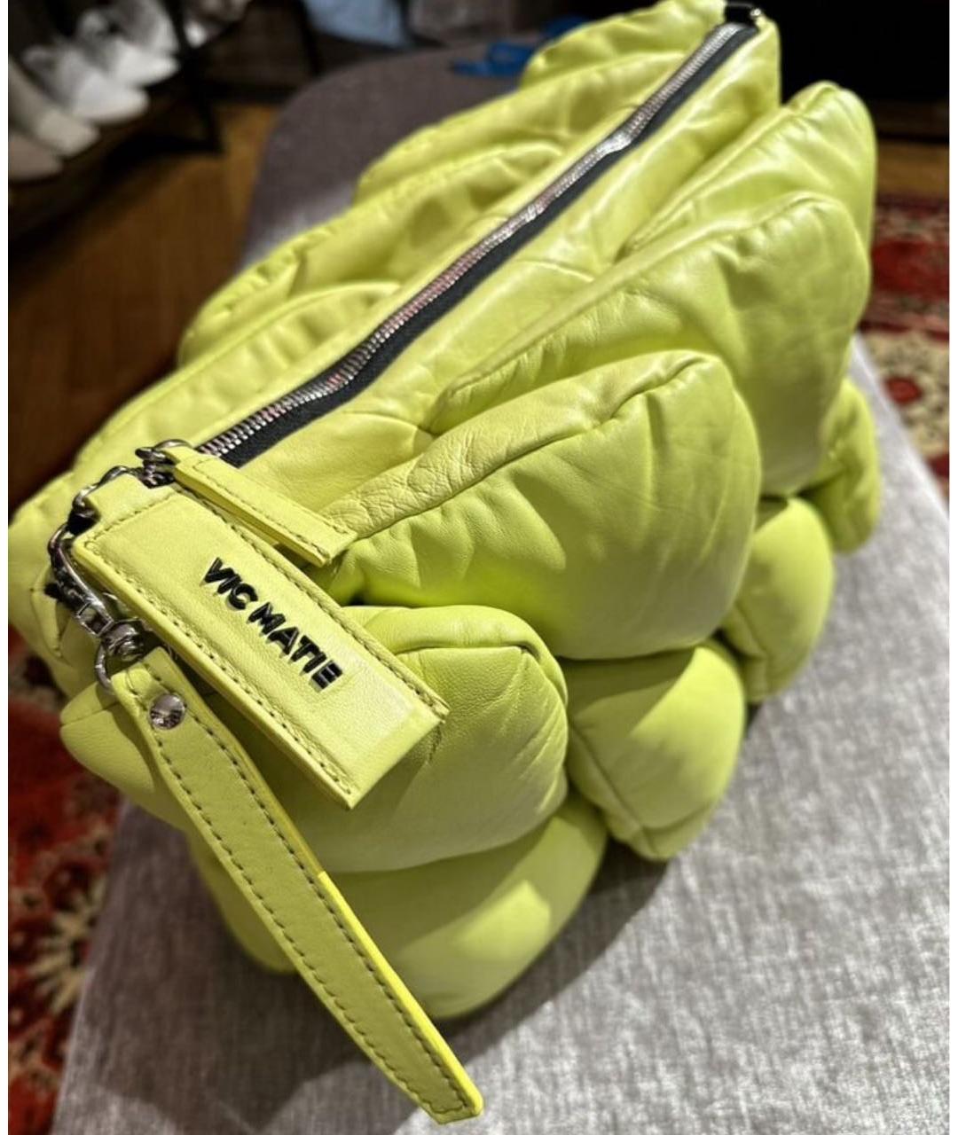 VIC MATIE Салатовая кожаная сумка через плечо, фото 4
