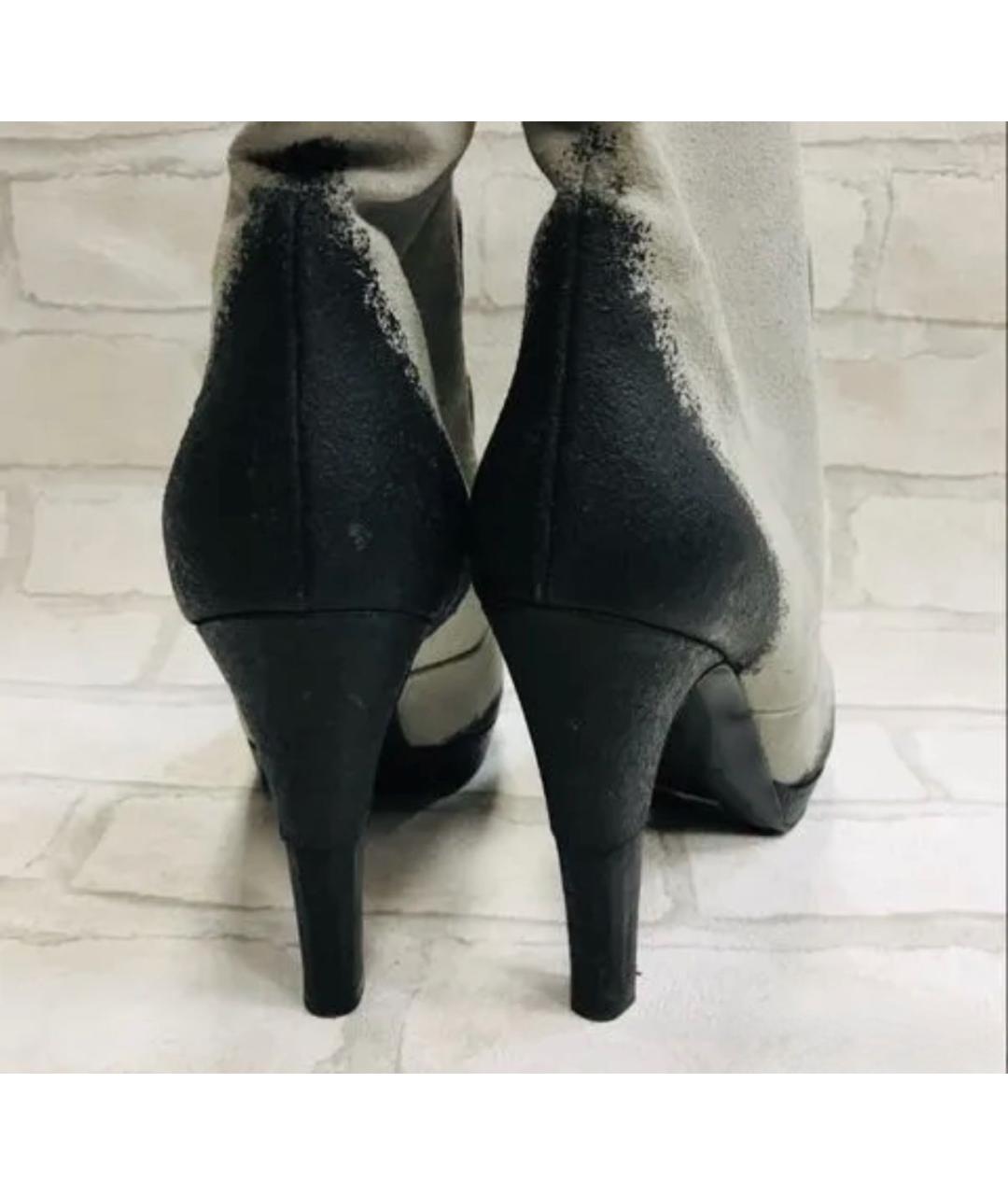 CHANEL Серые замшевые сапоги, фото 4