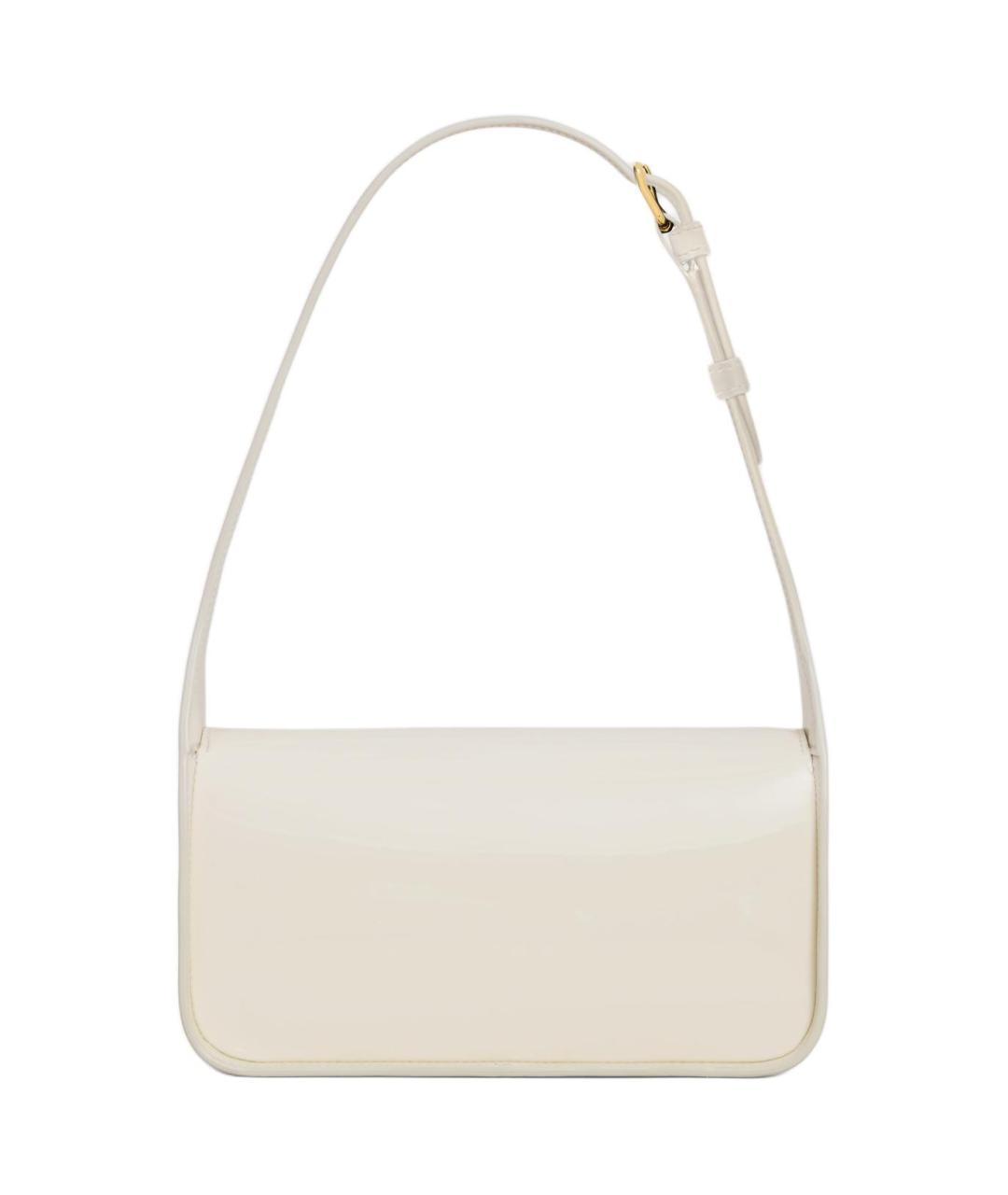 CELINE Белая кожаная сумка через плечо, фото 4