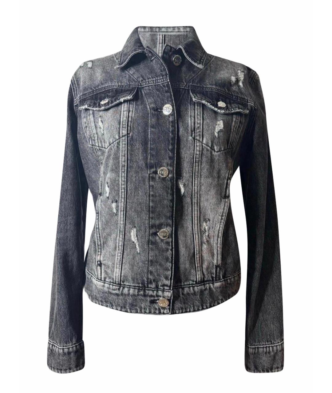 DOLCE&GABBANA Антрацитовый хлопковый жакет/пиджак, фото 1