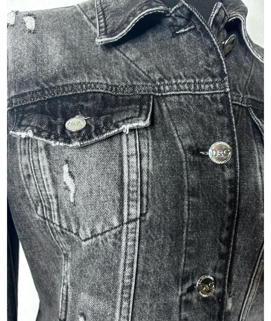 DOLCE&GABBANA Антрацитовый хлопковый жакет/пиджак, фото 4