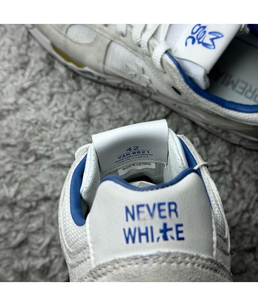 PREMIATA Бежевые замшевые низкие кроссовки / кеды, фото 4