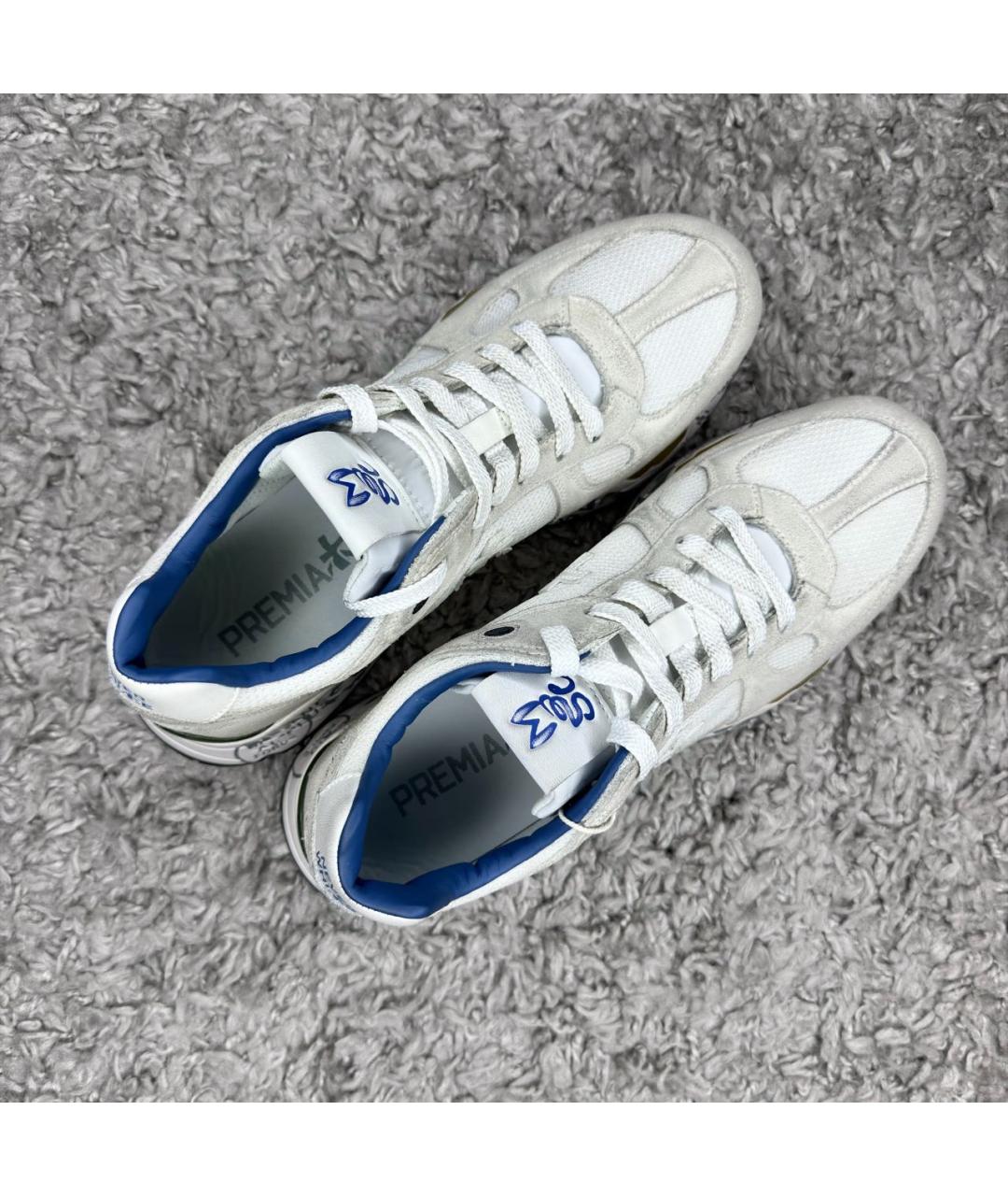 PREMIATA Бежевые замшевые низкие кроссовки / кеды, фото 3