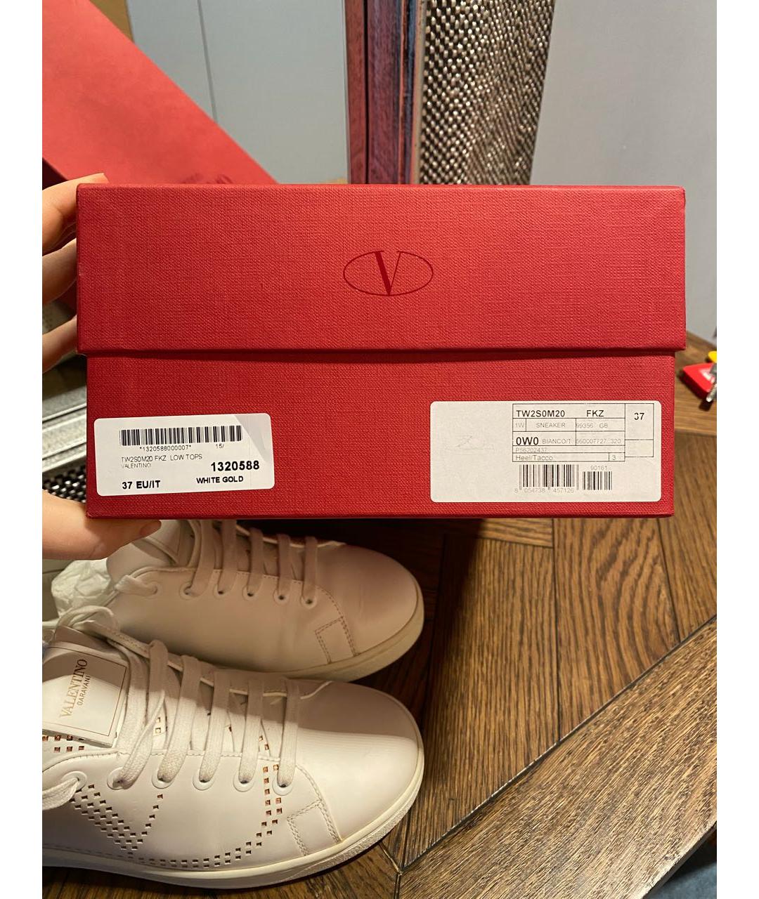 VALENTINO Белые кожаные кеды, фото 6