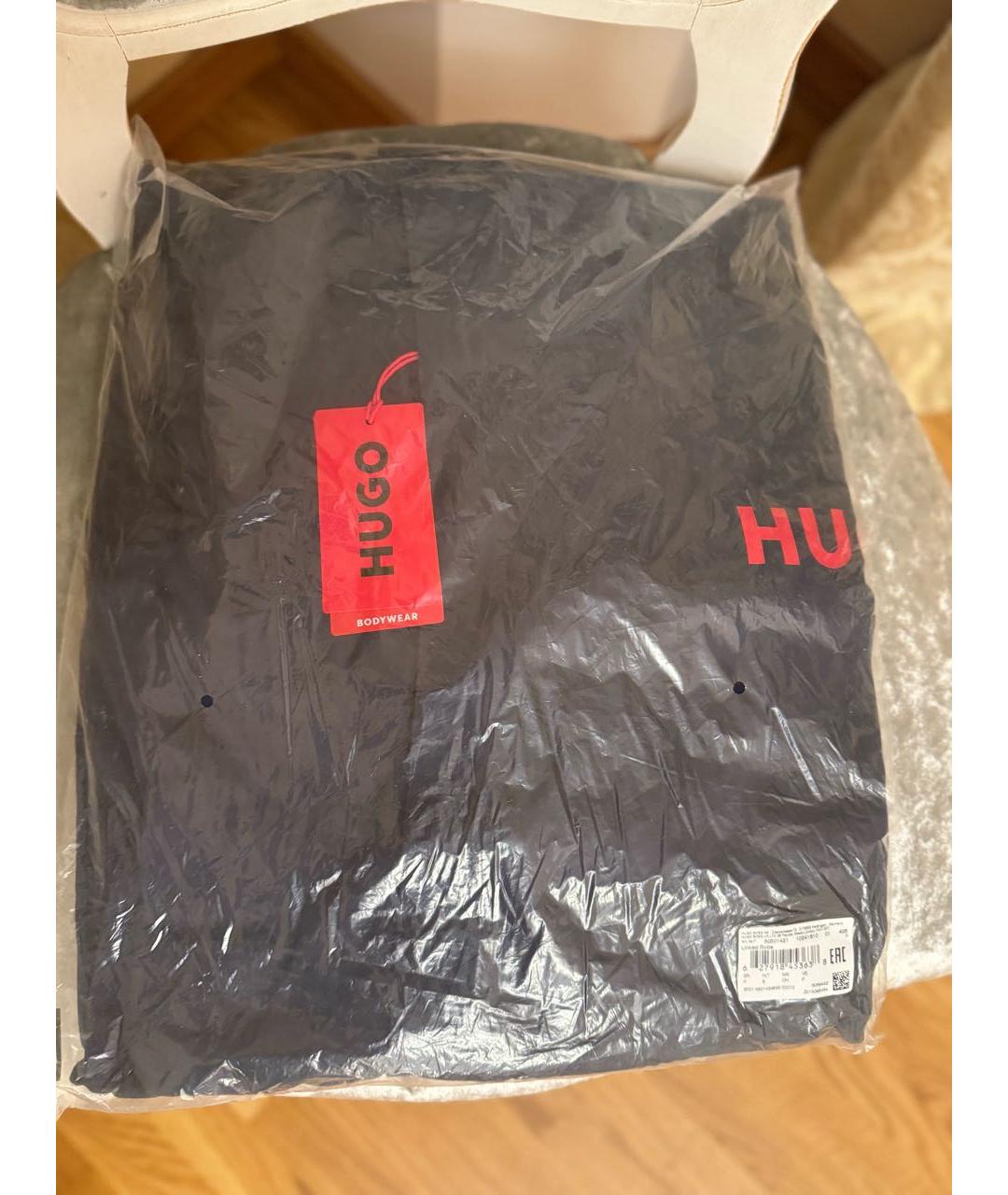 HUGO Темно-синий халат, фото 5