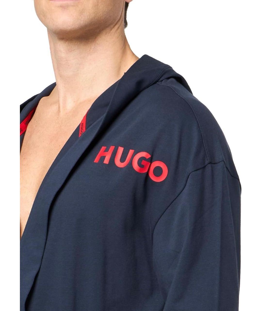 HUGO Темно-синий халат, фото 4