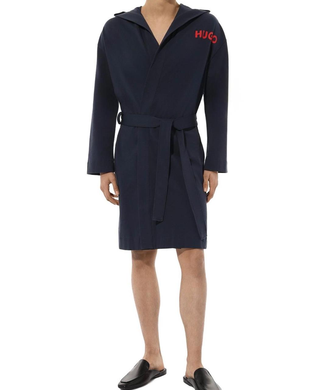 HUGO Темно-синий халат, фото 2