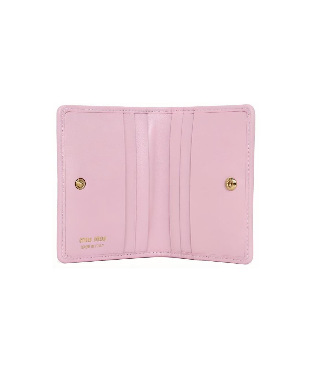 MIU MIU Розовый кожаный кардхолдер, фото 3