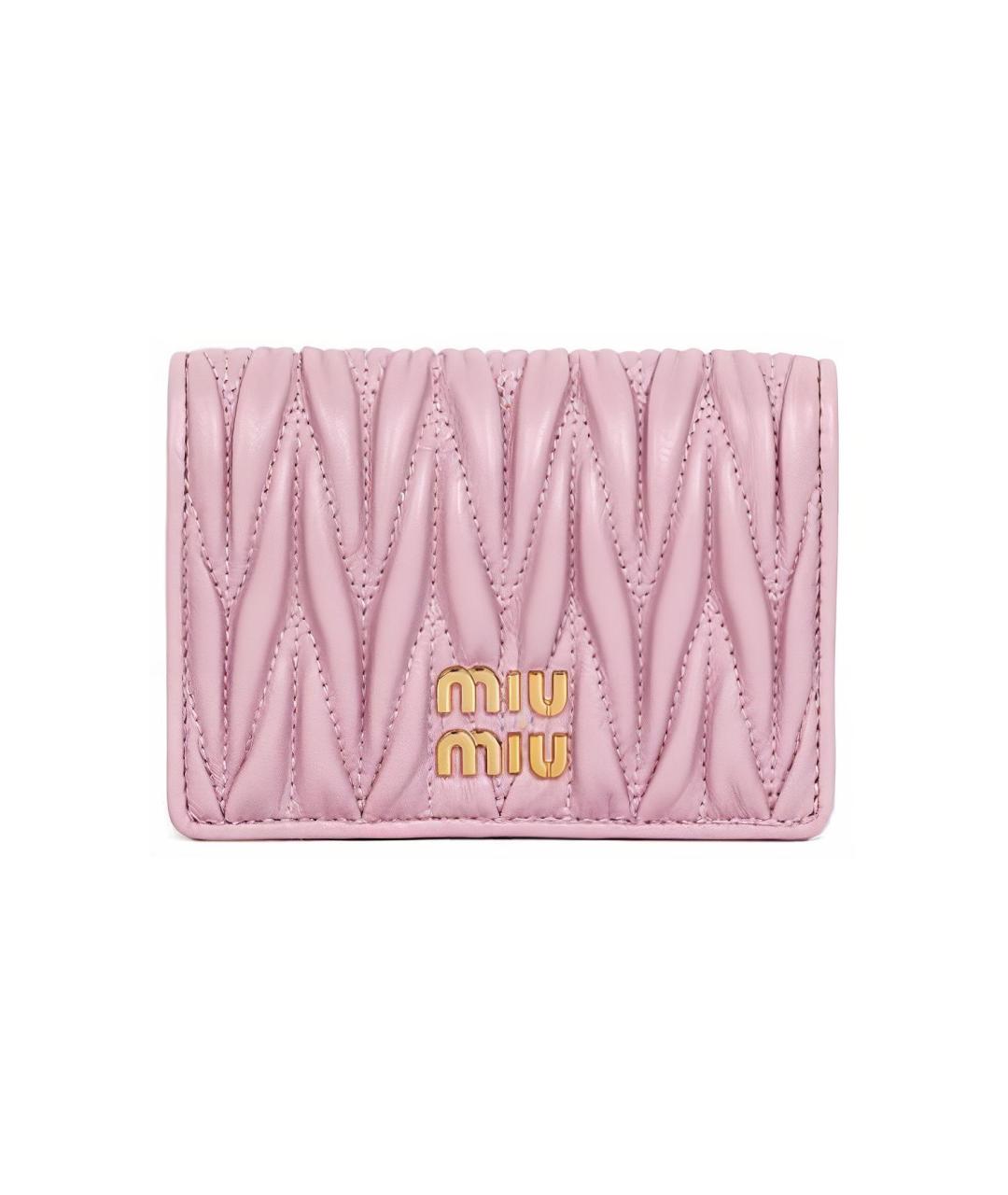 MIU MIU Розовый кожаный кардхолдер, фото 6