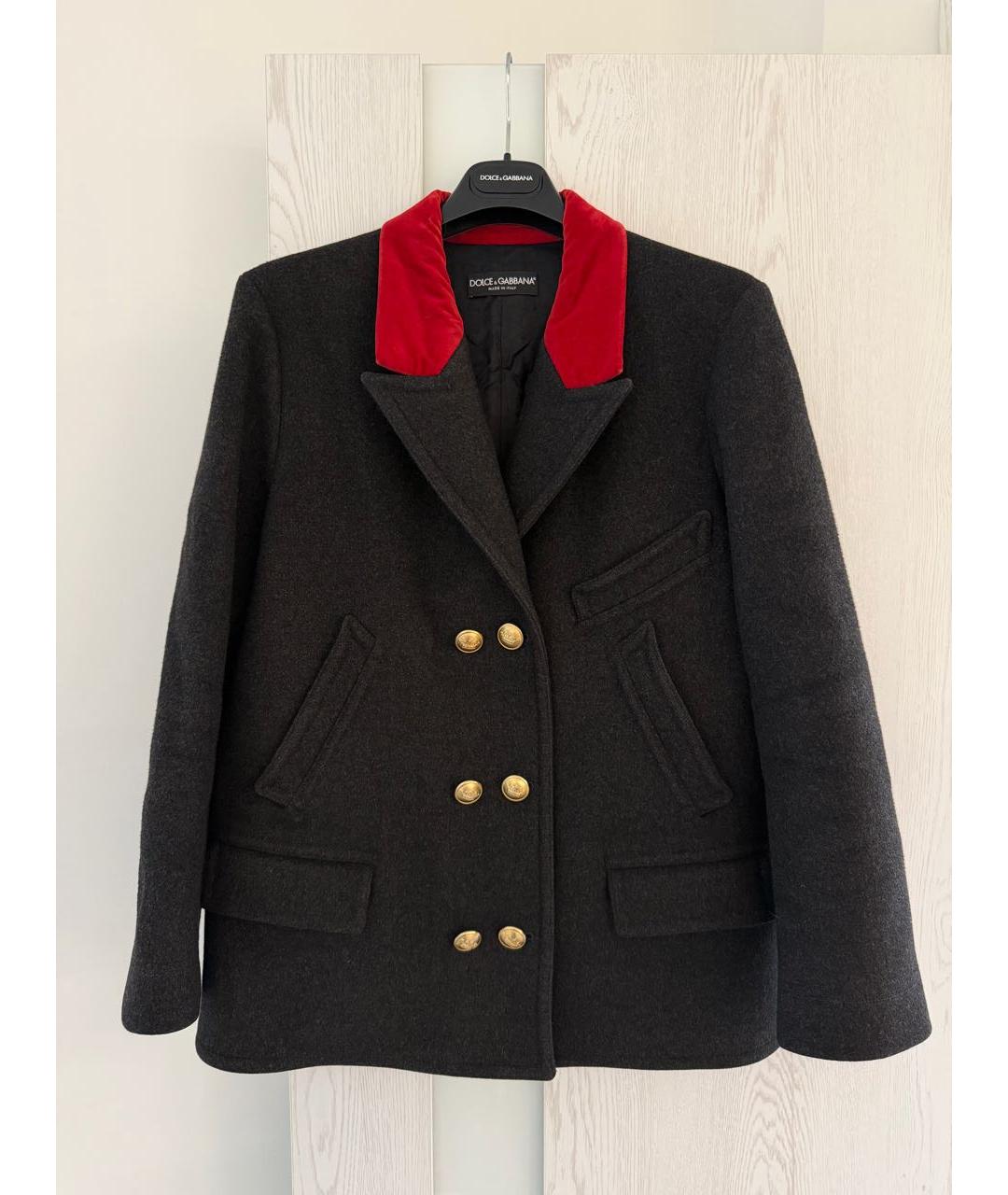 DOLCE&GABBANA Антрацитовое шерстяное пальто, фото 8