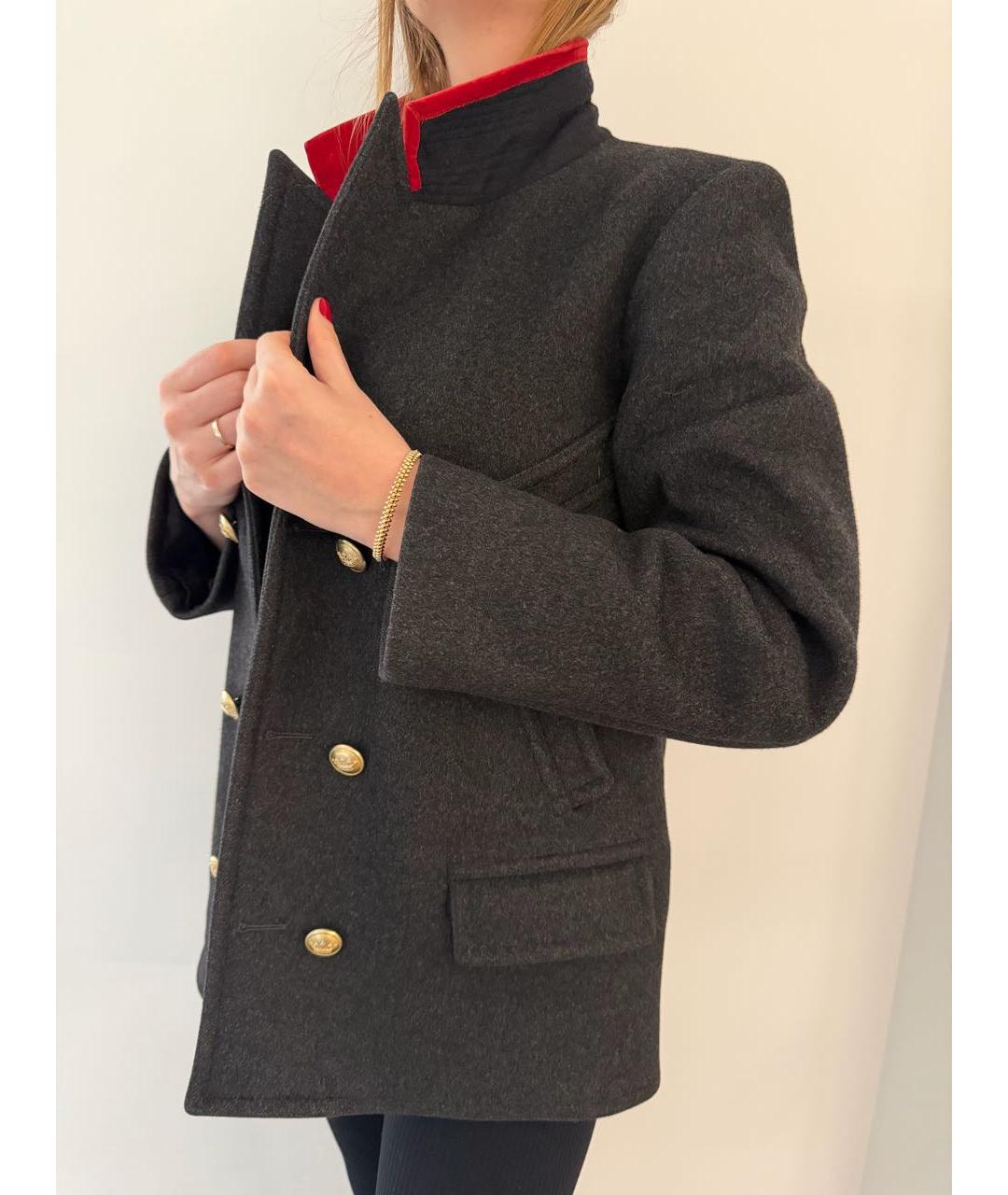 DOLCE&GABBANA Антрацитовое шерстяное пальто, фото 6