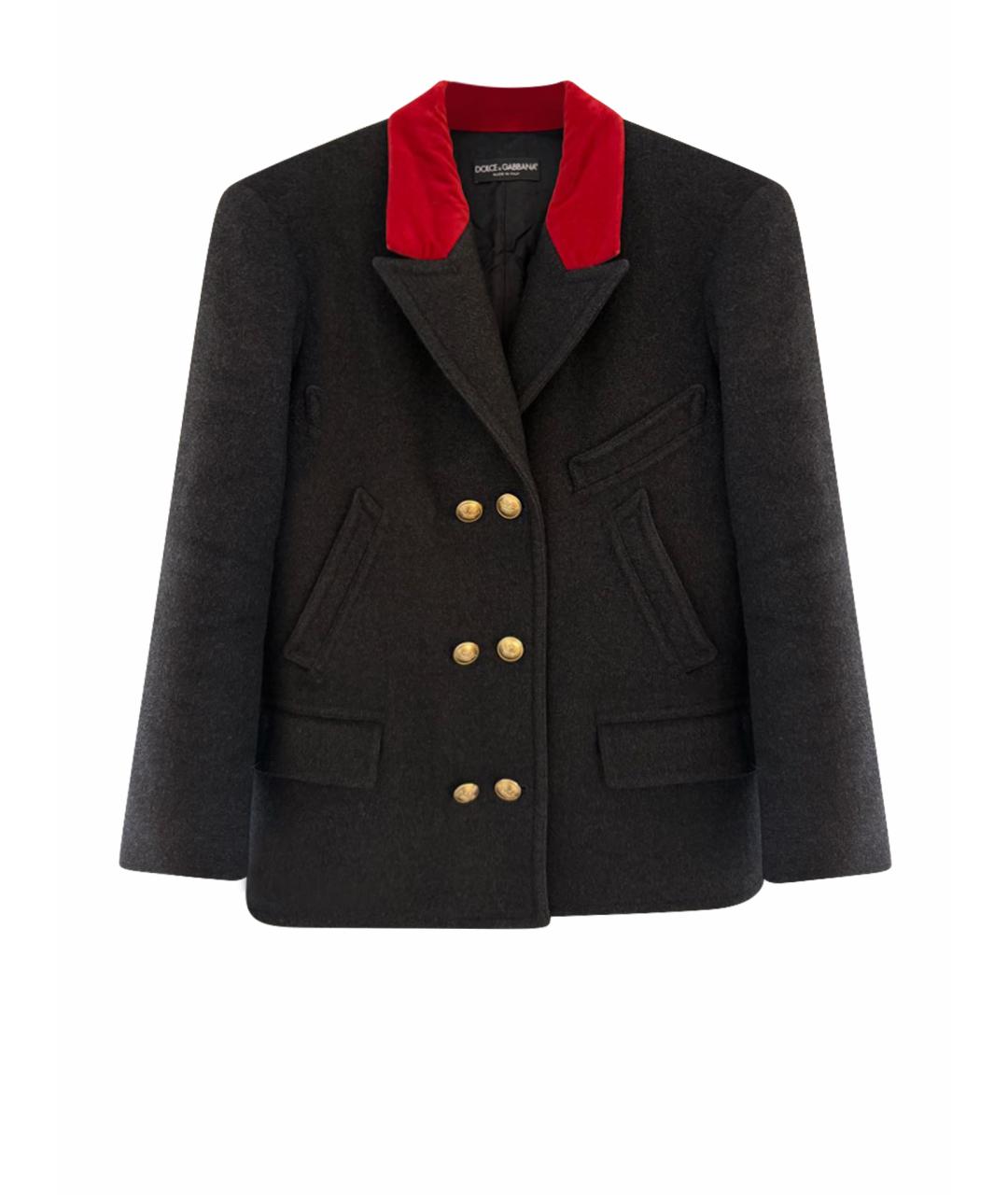 DOLCE&GABBANA Антрацитовое шерстяное пальто, фото 1