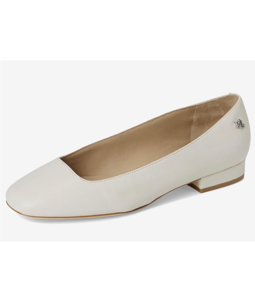 RALPH LAUREN Бежевые кожаные балетки, фото 9