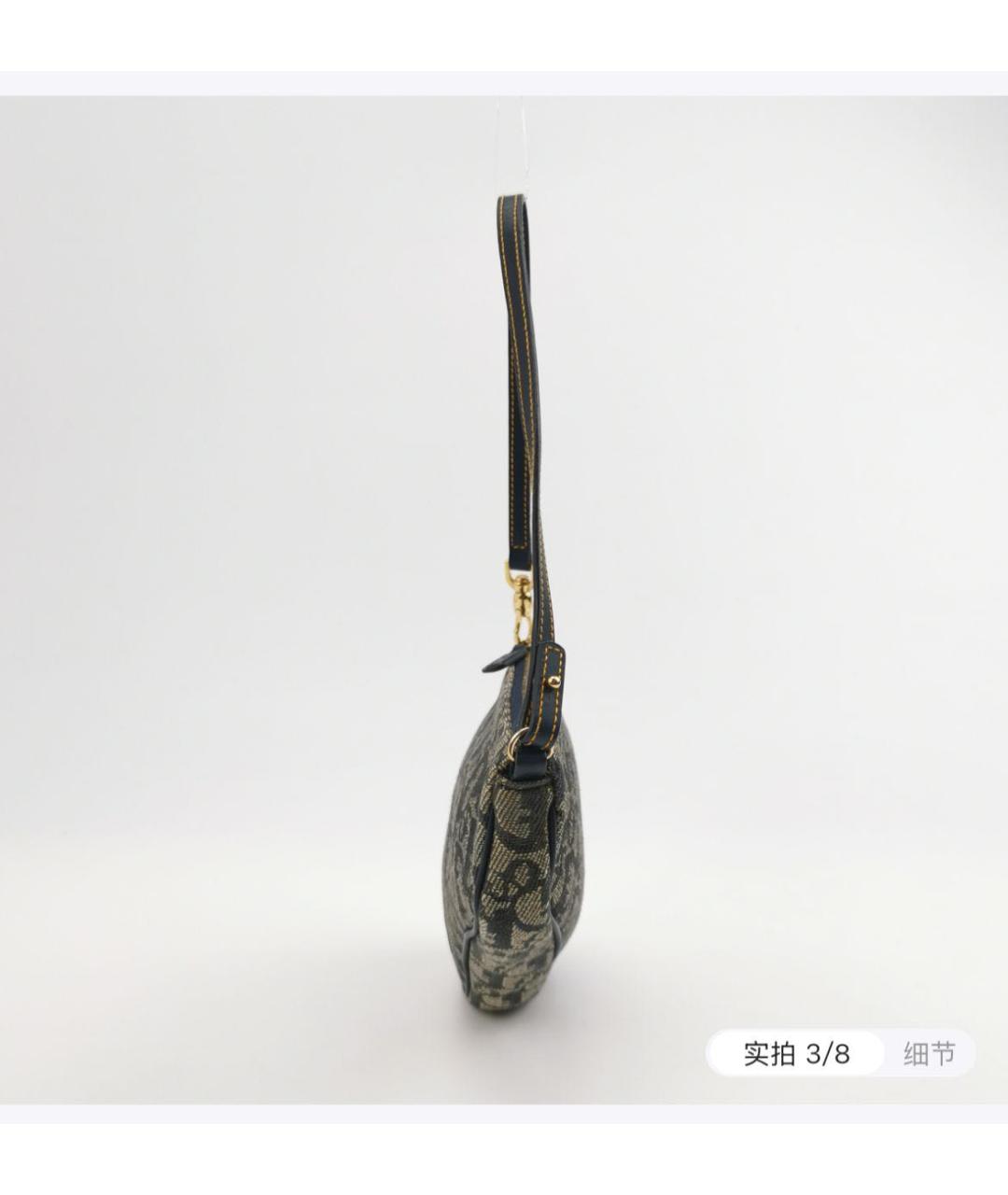 CHRISTIAN DIOR Серая тканевая сумка с короткими ручками, фото 2