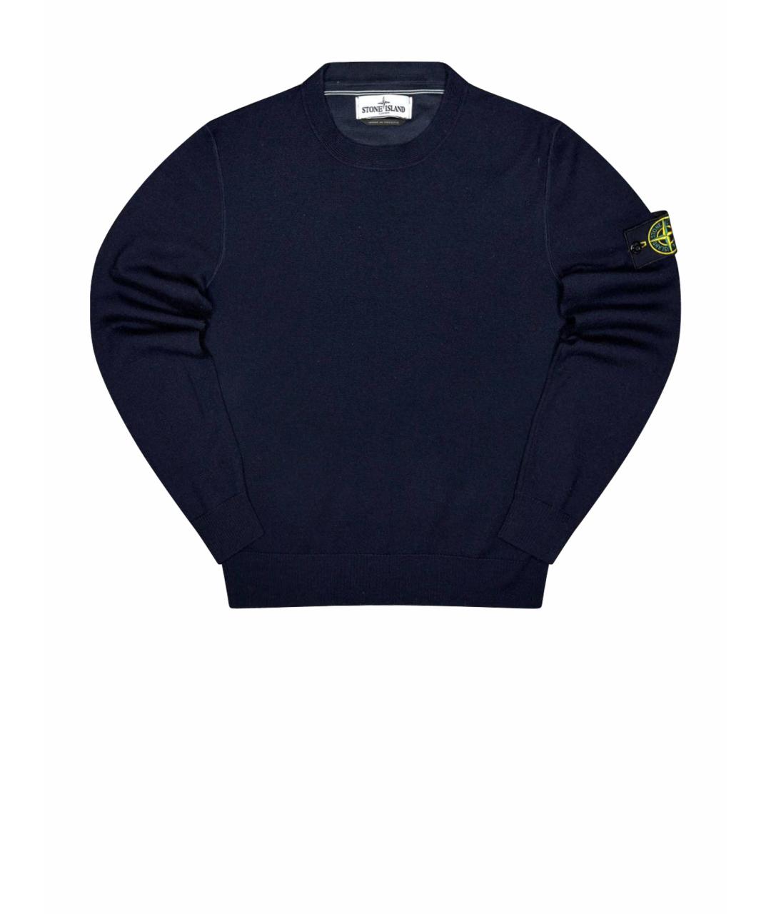 STONE ISLAND Темно-синий шерстяной джемпер / свитер, фото 1
