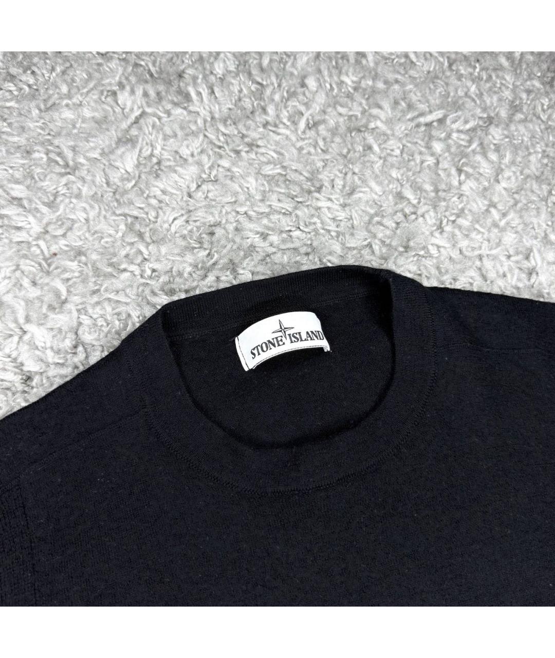 STONE ISLAND Черный шерстяной джемпер / свитер, фото 3