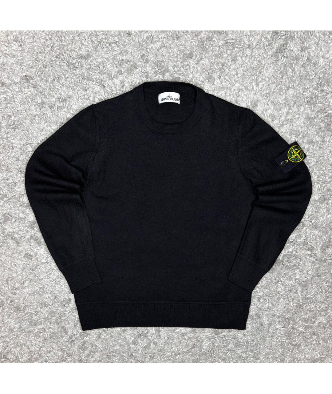 STONE ISLAND Черный шерстяной джемпер / свитер, фото 5