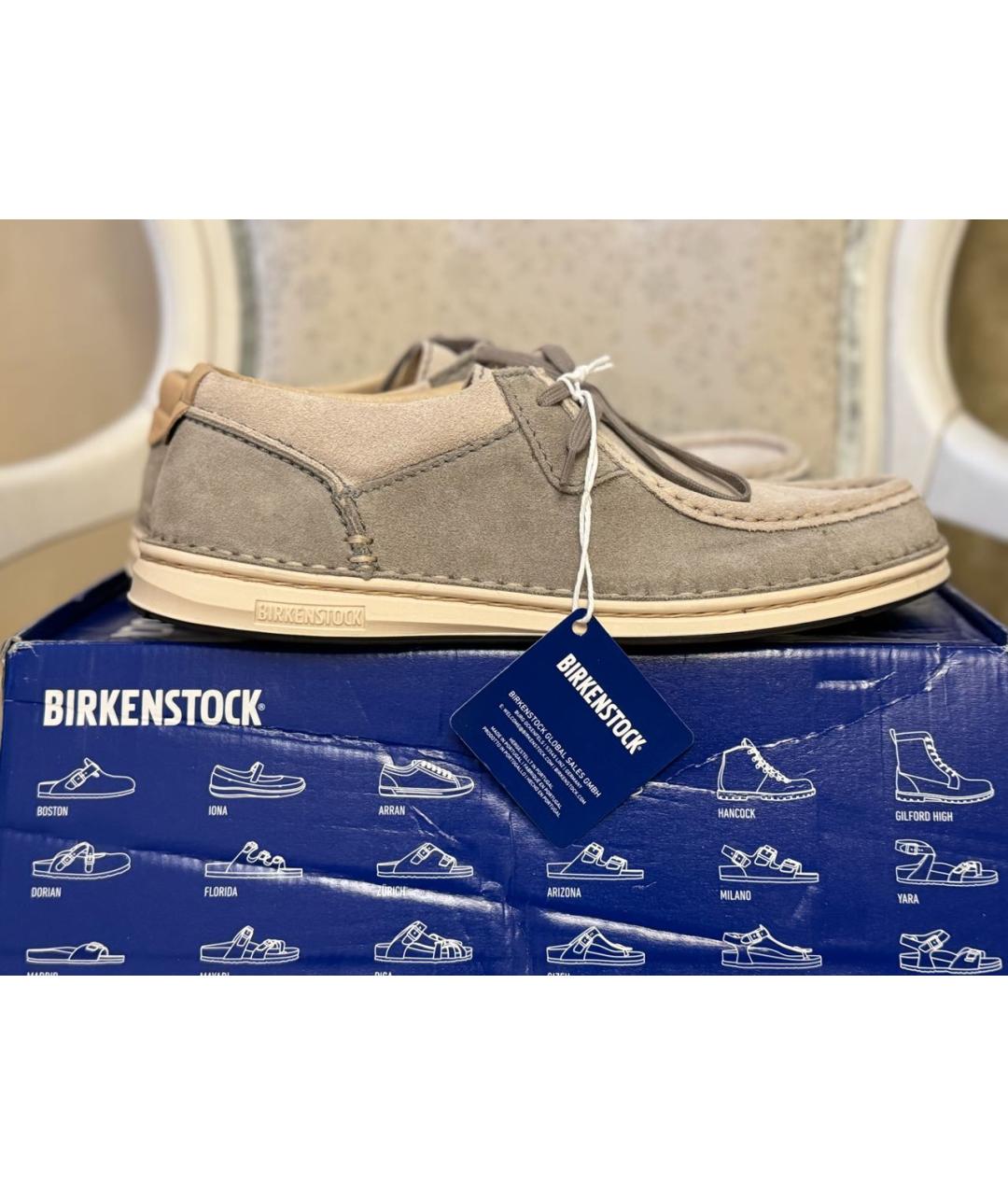 BIRKENSTOCK Бежевые замшевые мокасины, фото 7