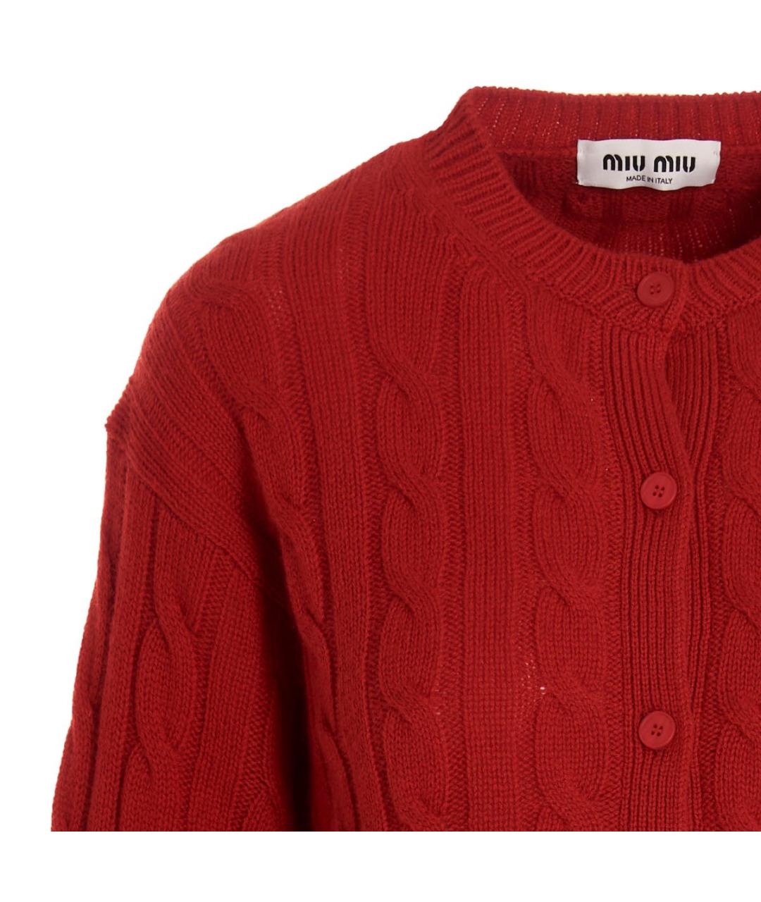 MIU MIU Красный кардиган, фото 5