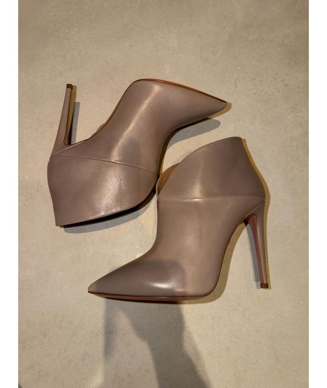 AQUAZZURA Бежевые кожаные ботильоны, фото 6