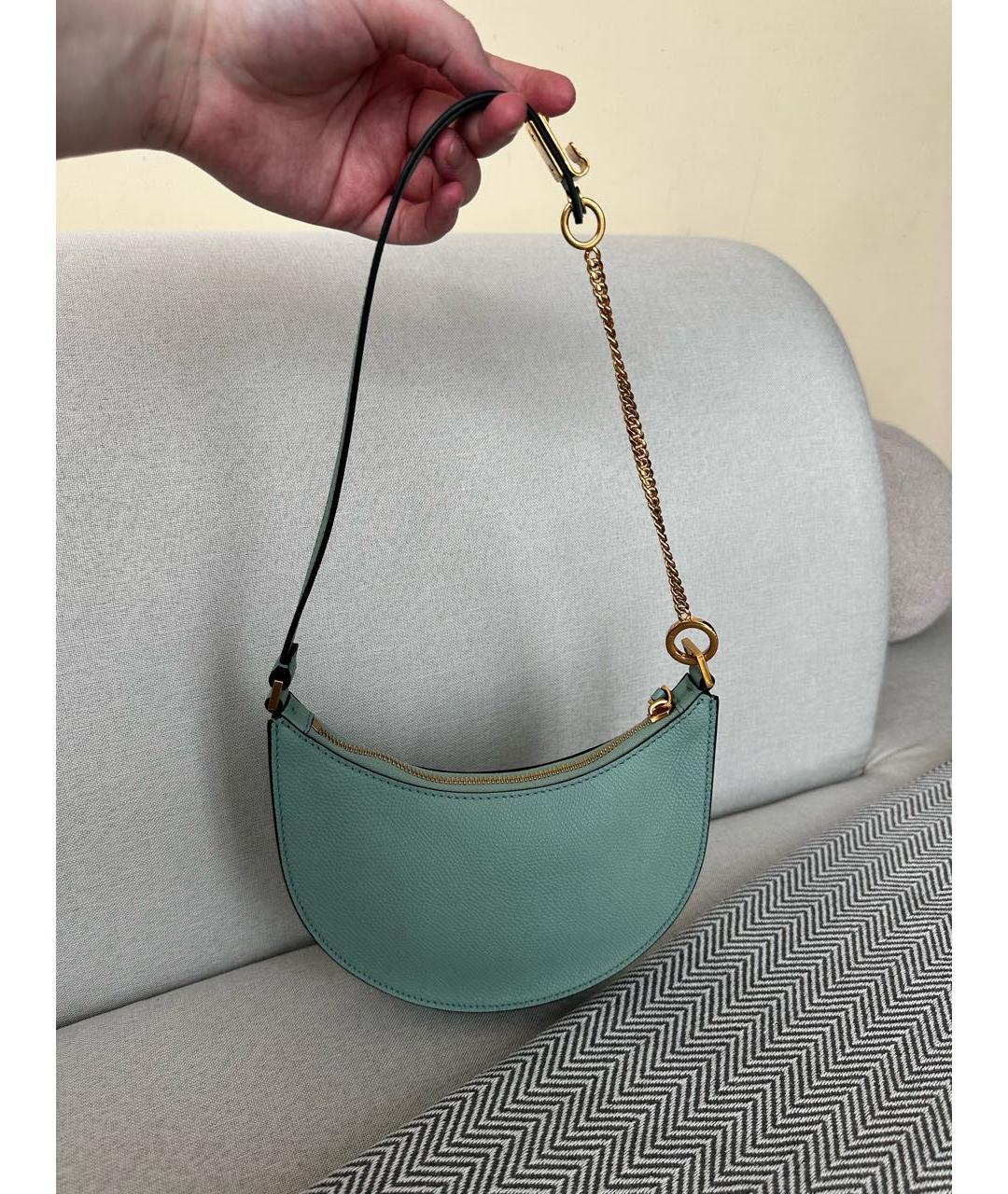 VALENTINO Бирюзовая кожаная сумка через плечо, фото 2