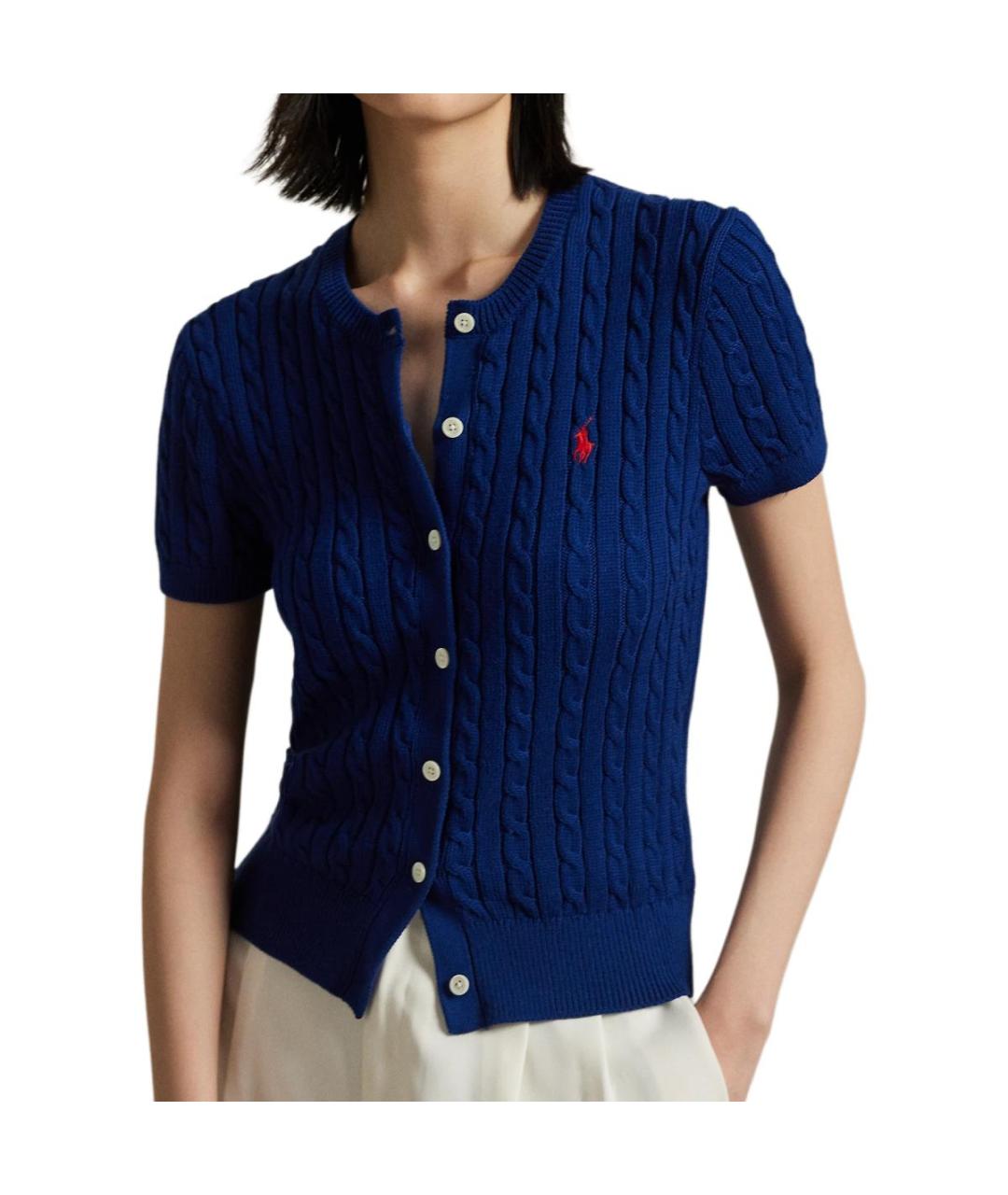 POLO RALPH LAUREN Синий хлопковый кардиган, фото 2