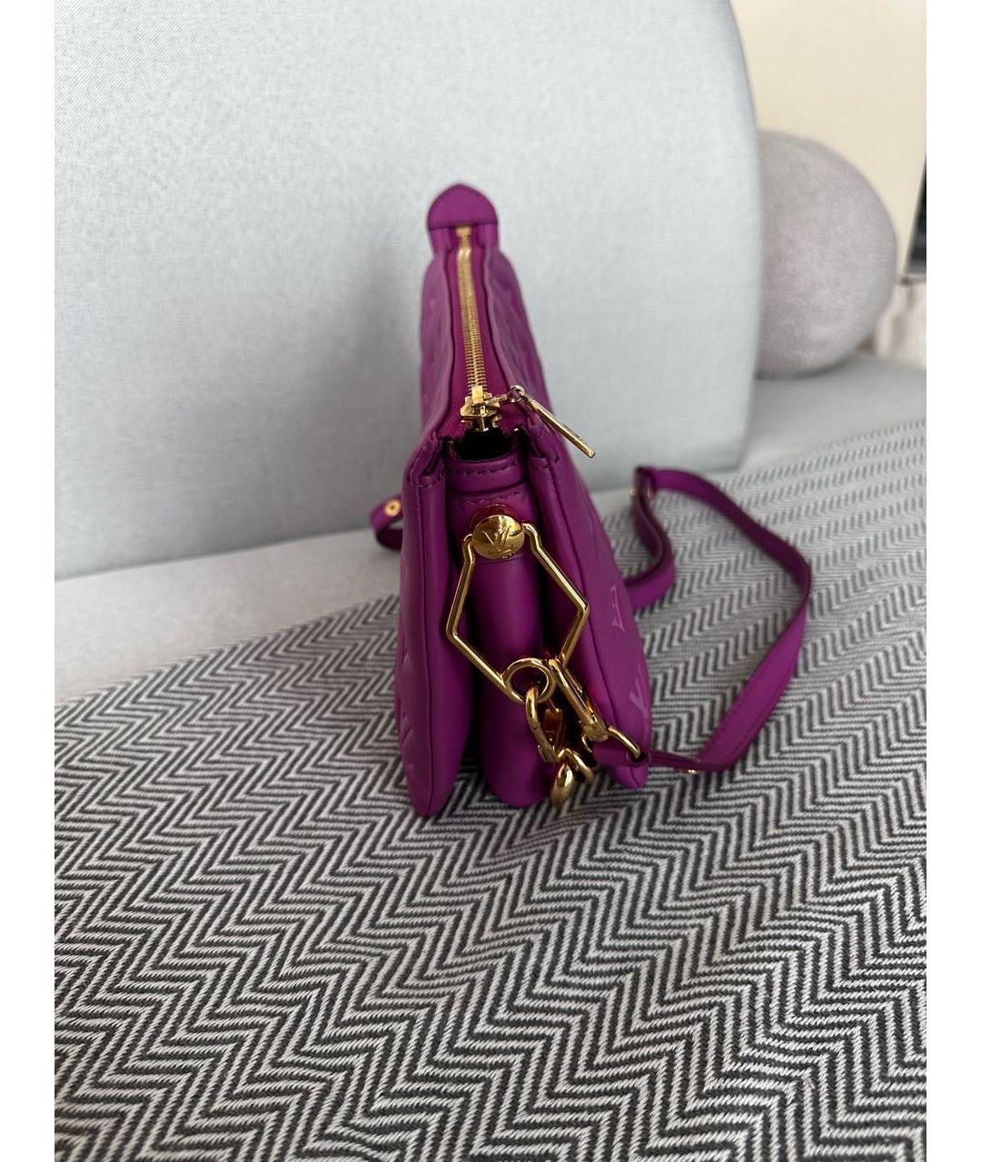 LOUIS VUITTON Фуксия кожаная сумка через плечо, фото 4