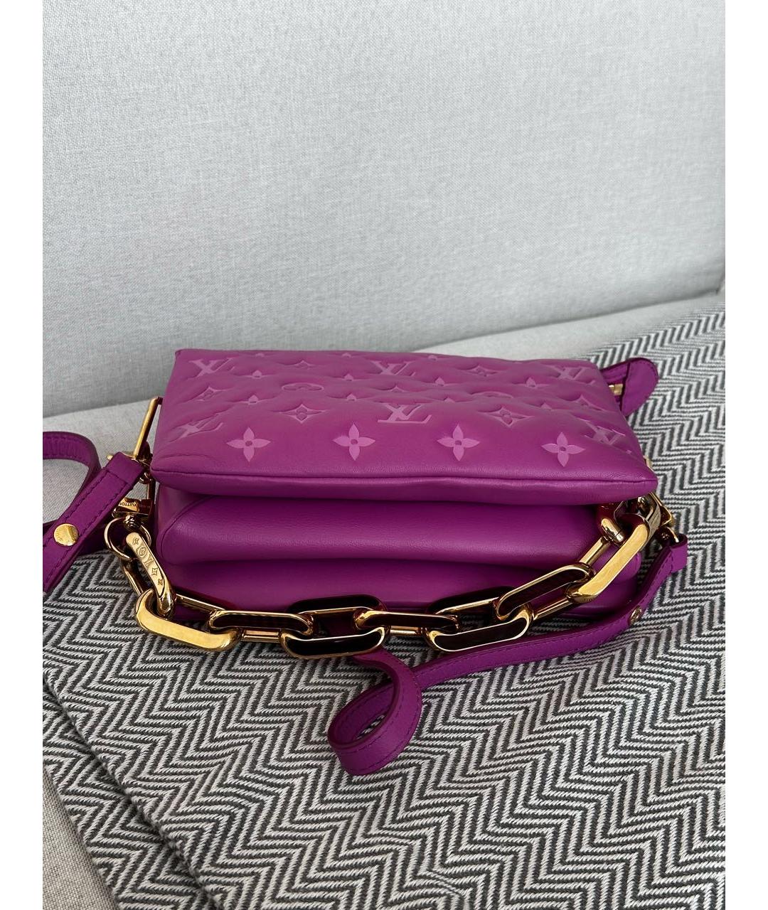 LOUIS VUITTON Фуксия кожаная сумка через плечо, фото 8