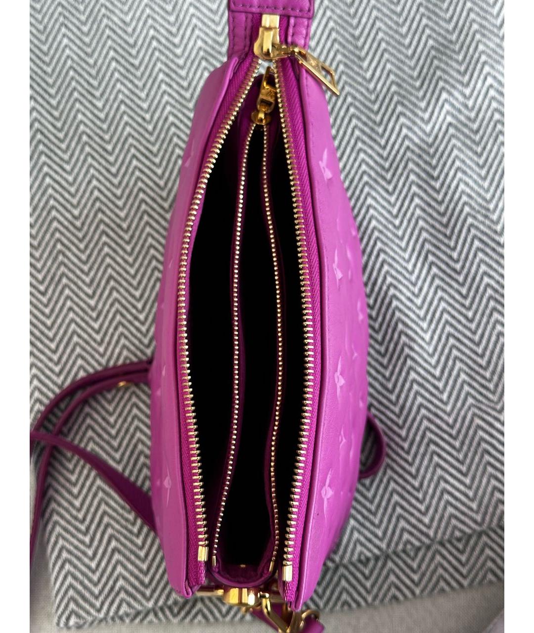 LOUIS VUITTON Фуксия кожаная сумка через плечо, фото 7