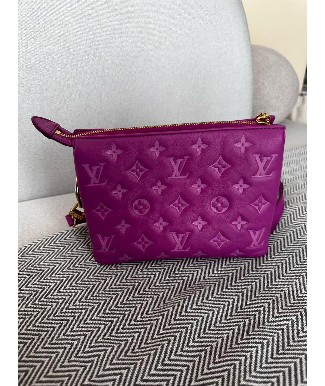 LOUIS VUITTON Фуксия кожаная сумка через плечо, фото 3