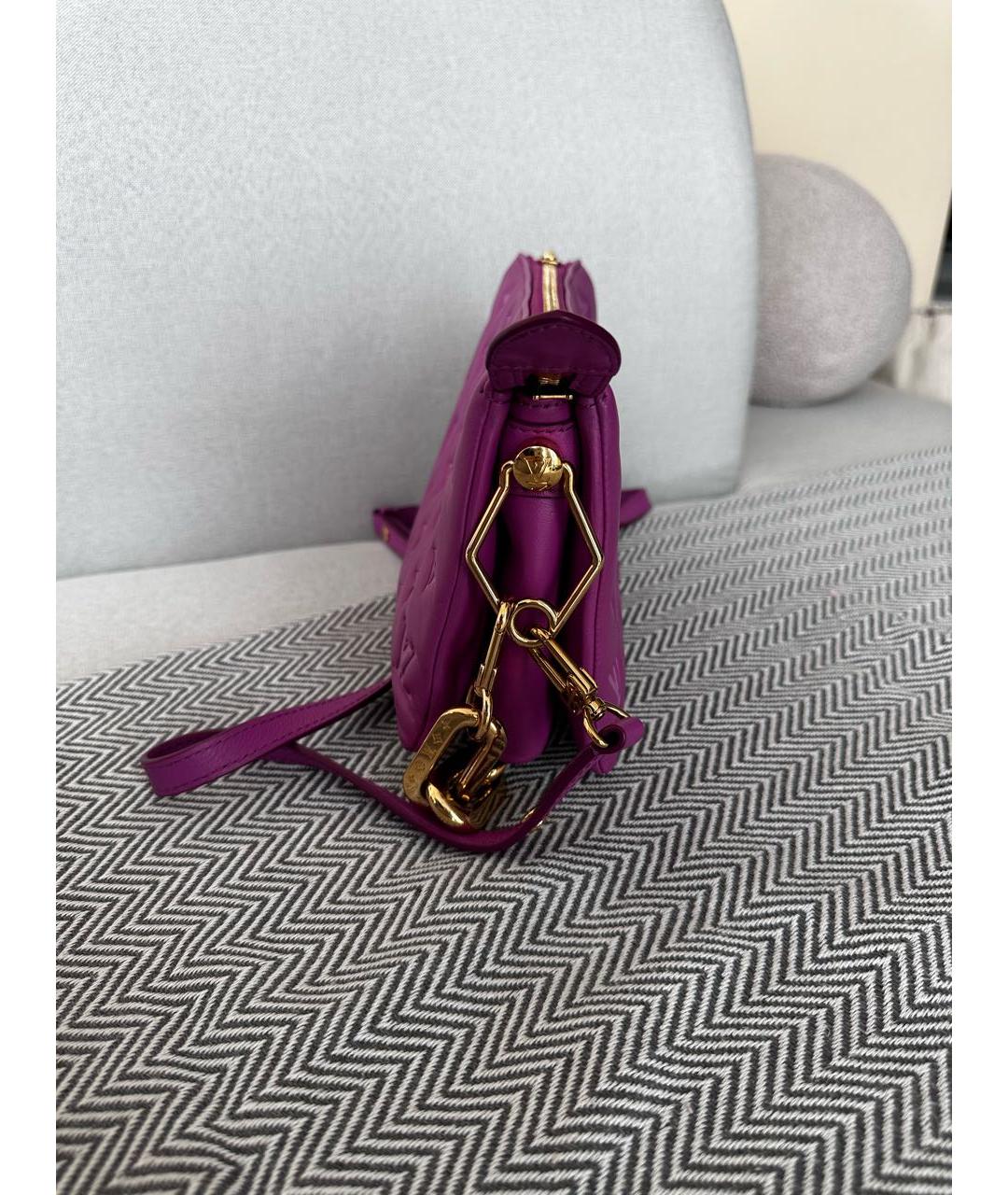 LOUIS VUITTON Фуксия кожаная сумка через плечо, фото 5