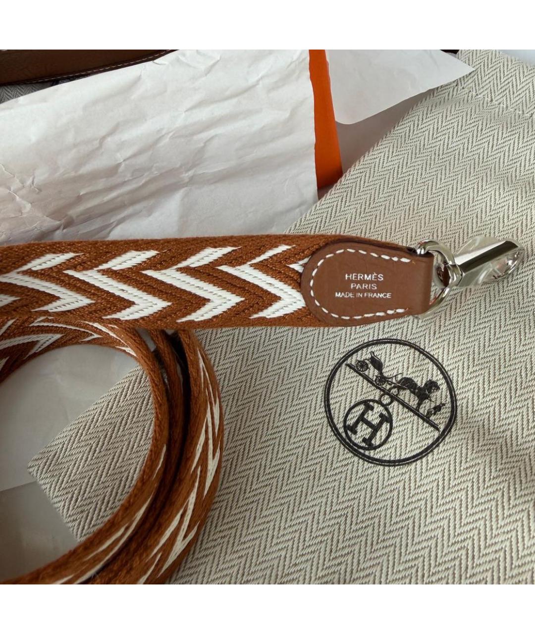 HERMES Коричневая кожаная сумка через плечо, фото 4